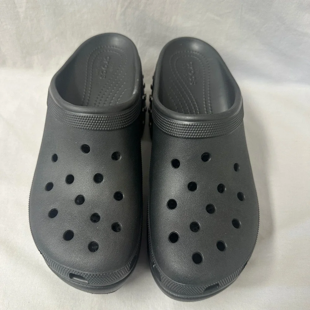 Crocs Siren Studded Platform Clog‎ Mule Black Mens Size 11 Goth Bratz
